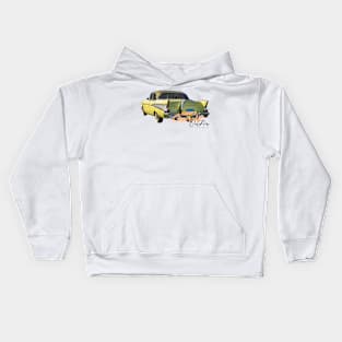 1957 Chevrolet BelAir 4 door hardtop sedan Kids Hoodie